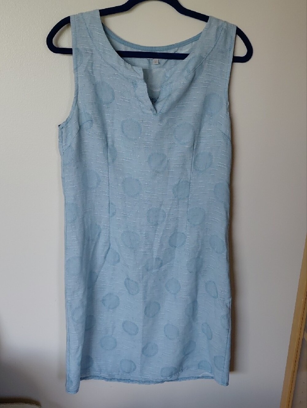 Light Blue Sleeveless Midi Dress - Lightweight Summer Dress Linen